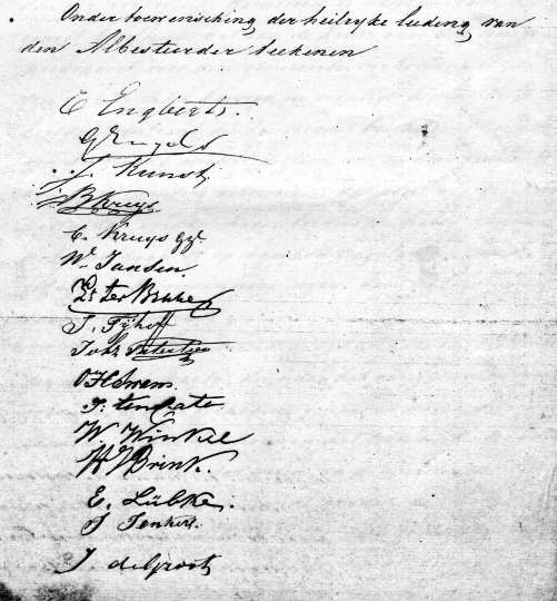 ondertekenaars, akte 20-2-1858